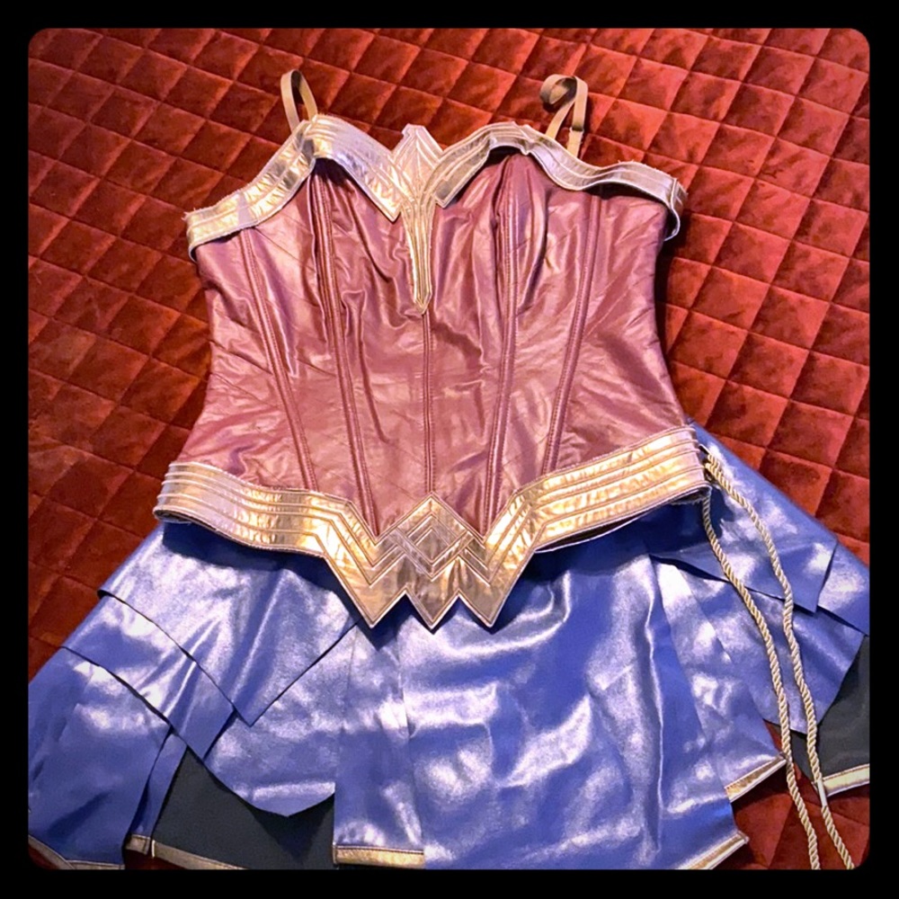 Wonder Woman Costume Corset Tank Top and Skirt